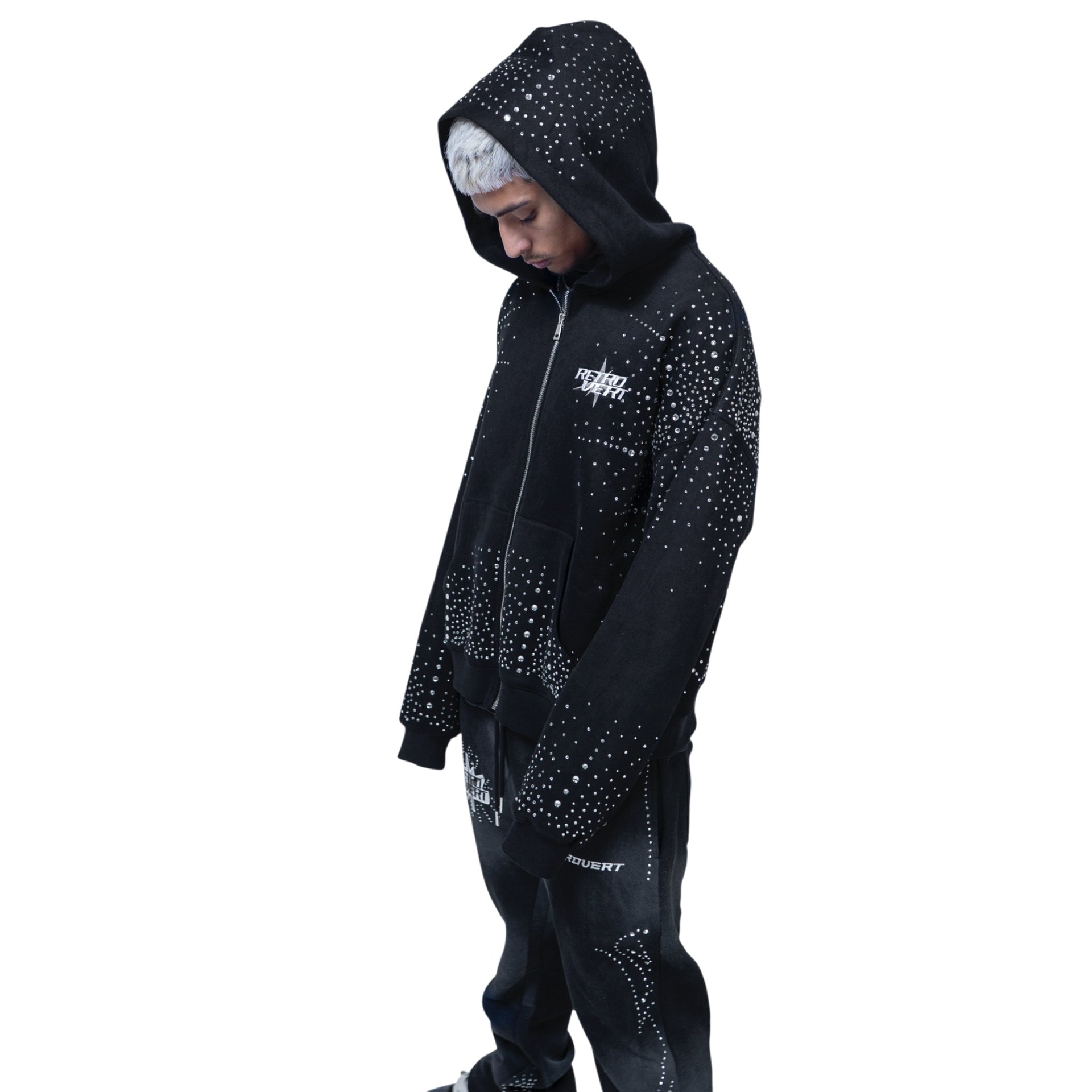 Infinity Rhinestone Pants - Black
