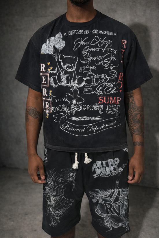 Rhinestone Teddy T-Shirt - black