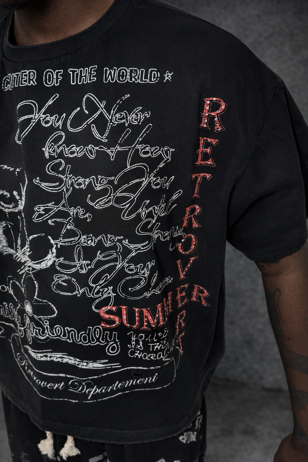 Rhinestone Teddy T-Shirt - black