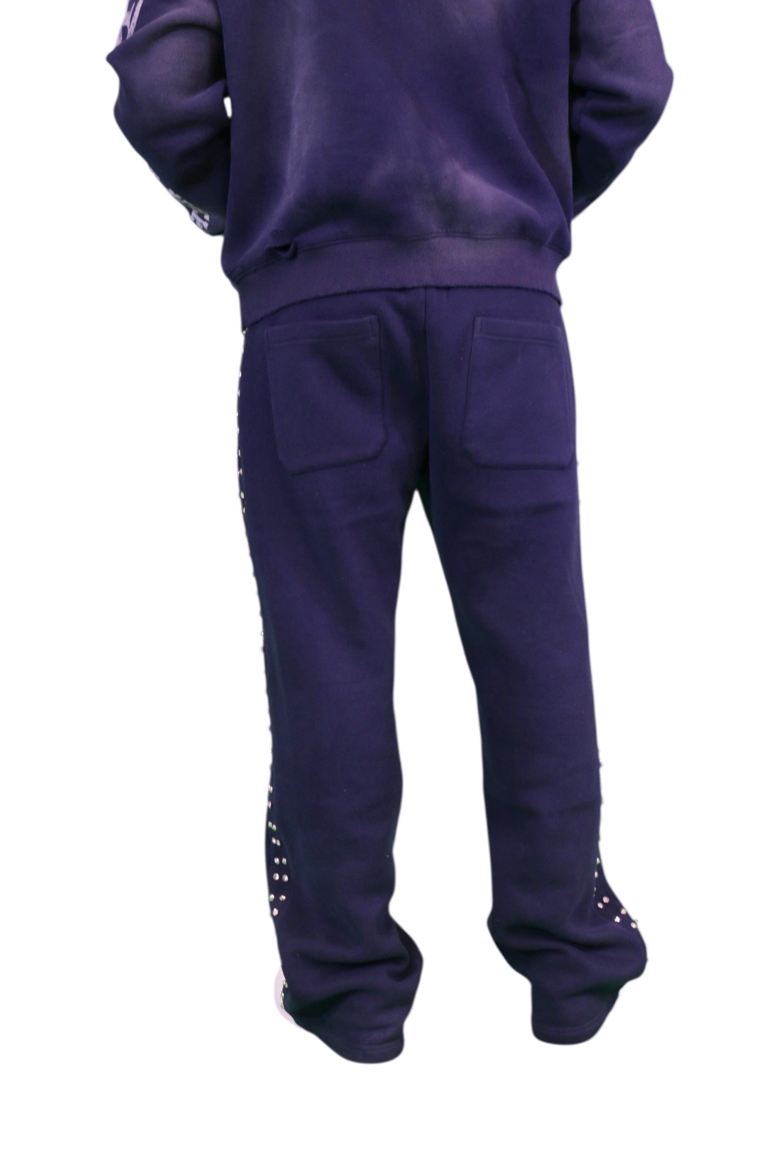 Relaxed Spiked Sweatpants - NAVY