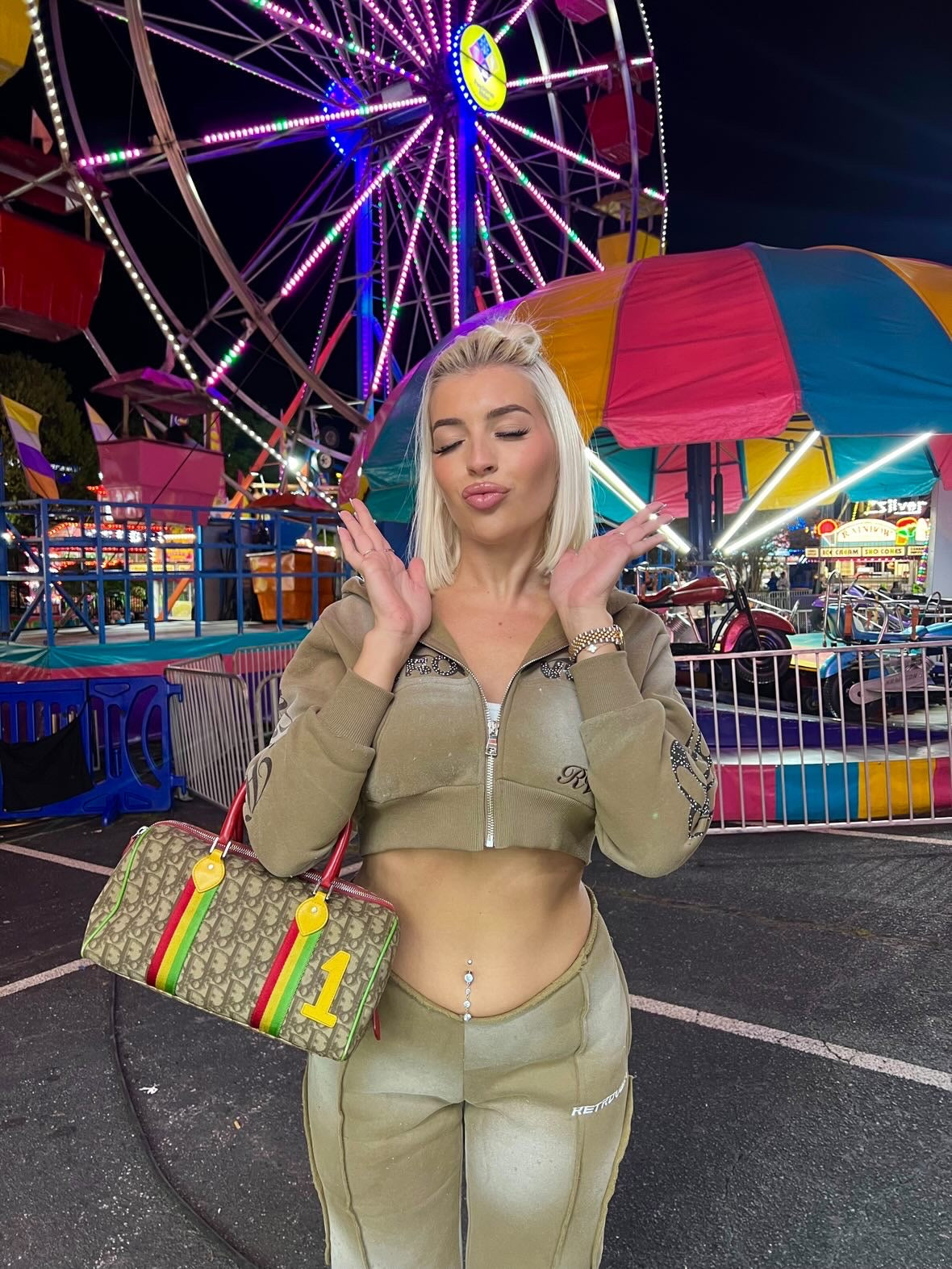 RETRO DISTRESSED CROPPED ZIP HOODIE SAND