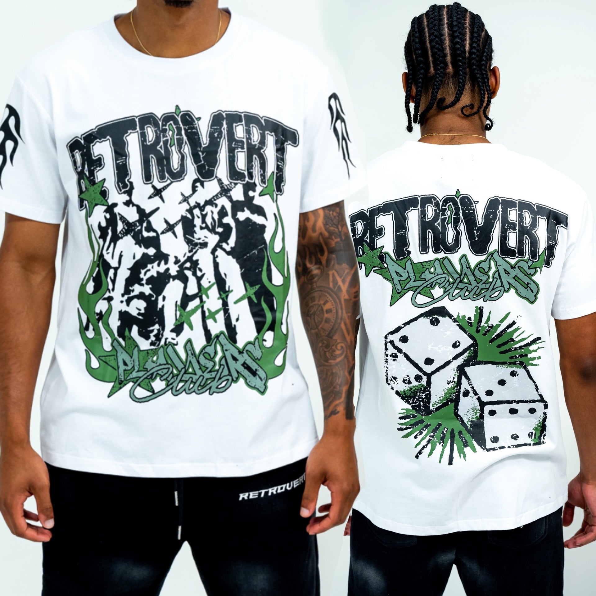 Players Club Tee White/Green