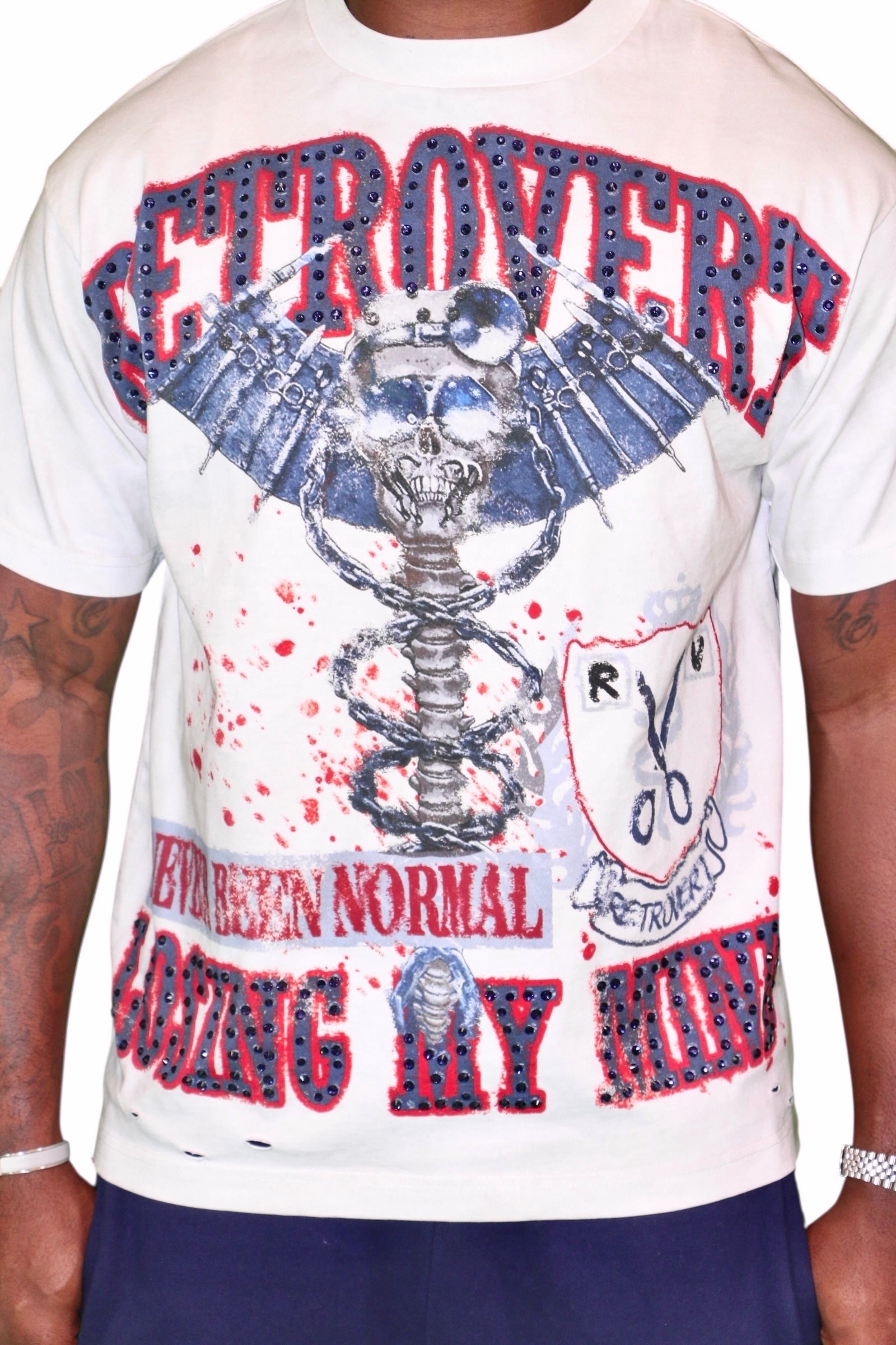 NAVY PARAMEDIC RHINESTONE T-SHIRT