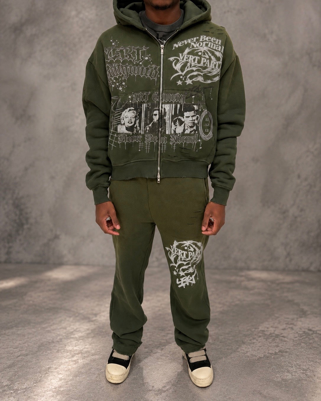Vert Party Zip Up Hoodie - Green