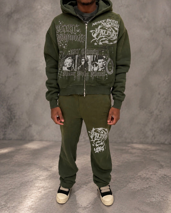 Vert Party Zip Up Hoodie - Green
