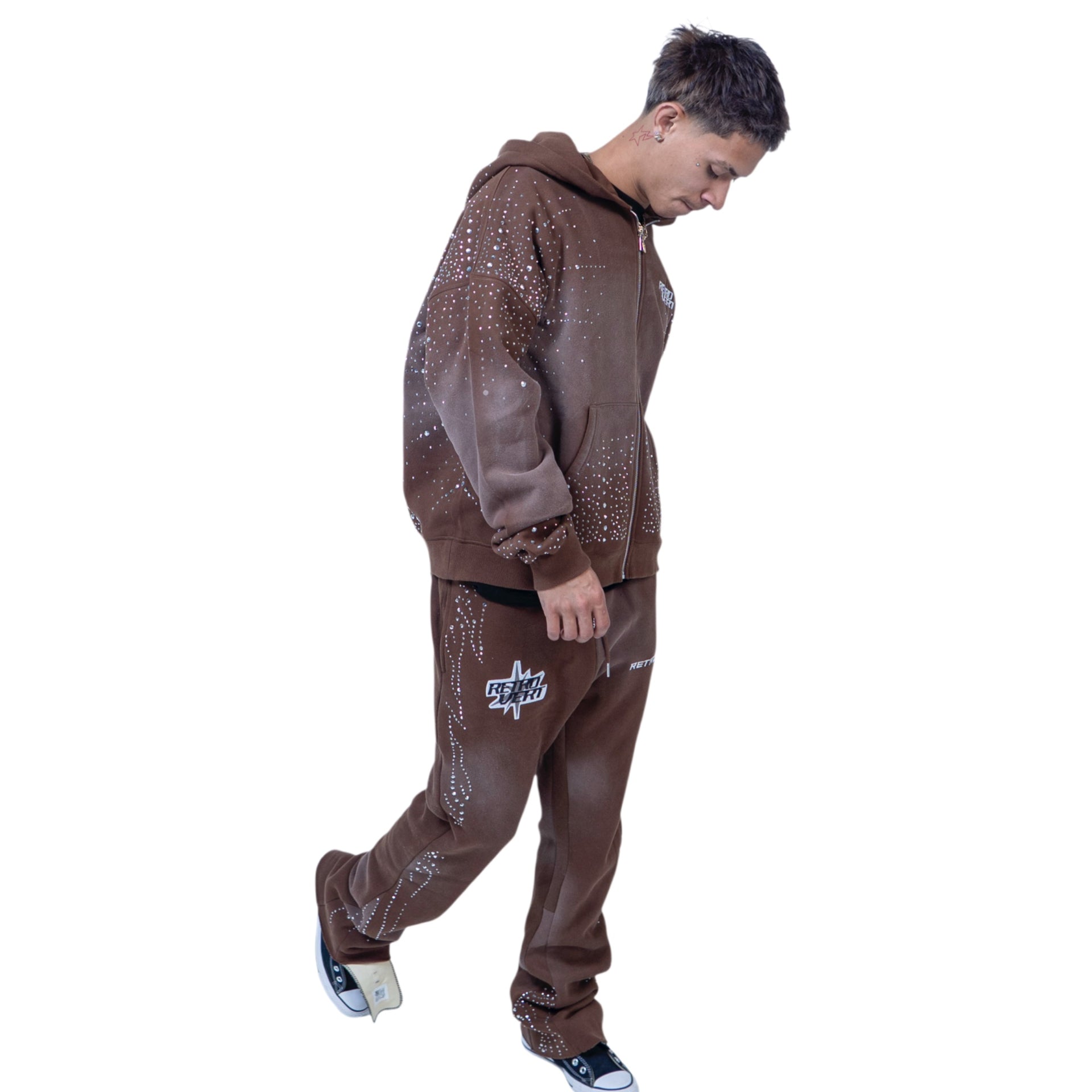 Infinity Rhinestone Pants - Brown