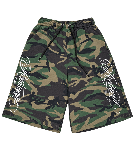 CAMO SCRIPT SHORTS