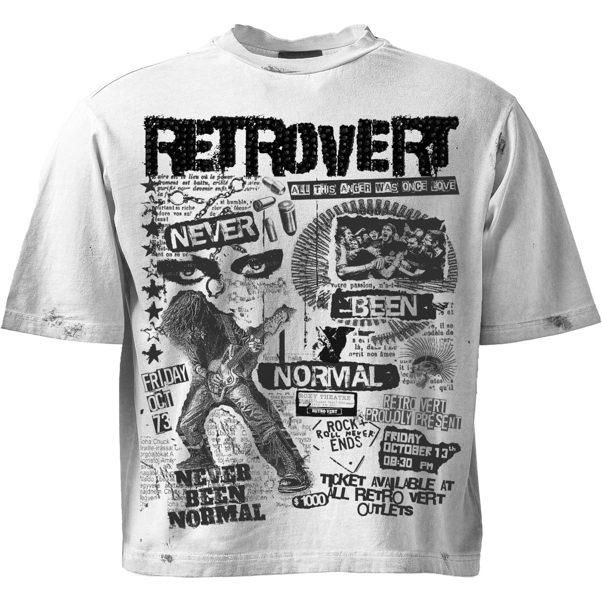 Rhinestone Rockstar Tee - white