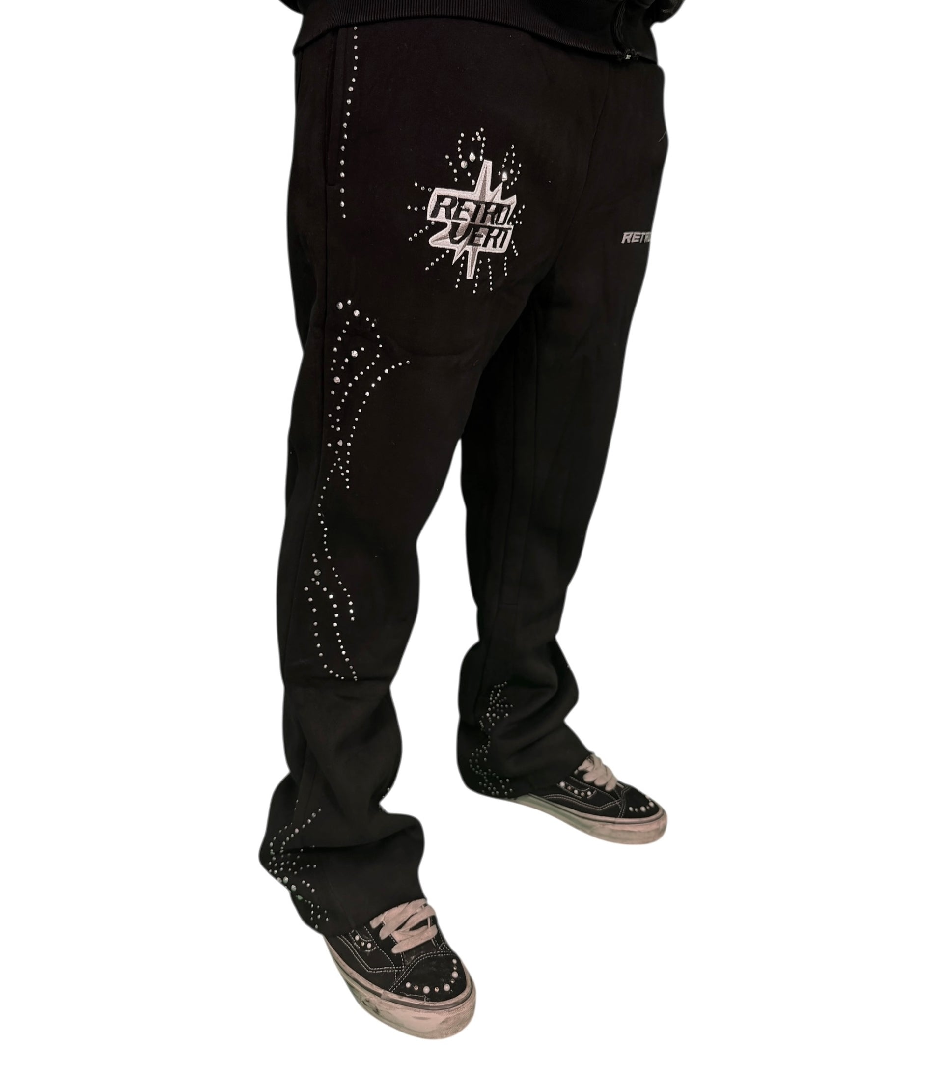 Infinity Rhinestone Pants - Black