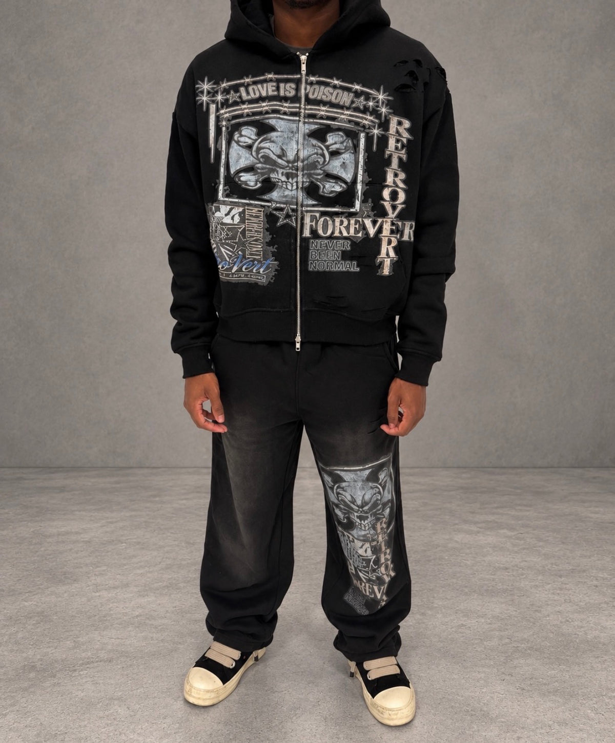 Forever Zip Hoodie - Black