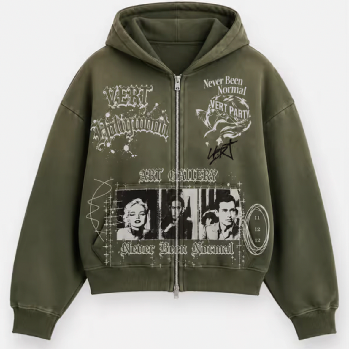 Vert Party Zip Up Hoodie - Green